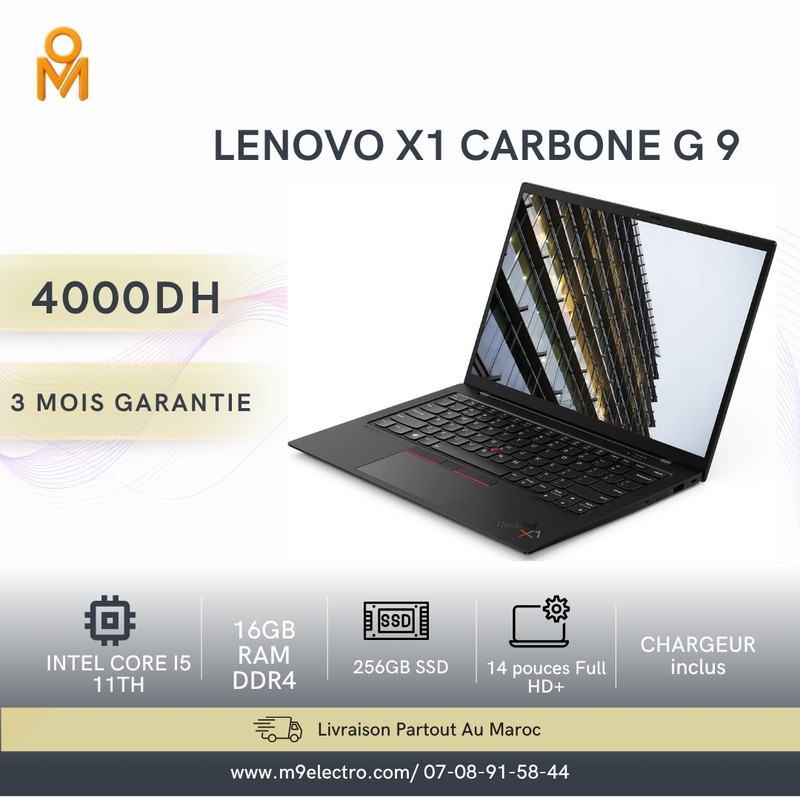 Lenovo ThinkPad X1 Carbon Gen 9 i5-1135G7 | 16Go RAM | 256Go SSD